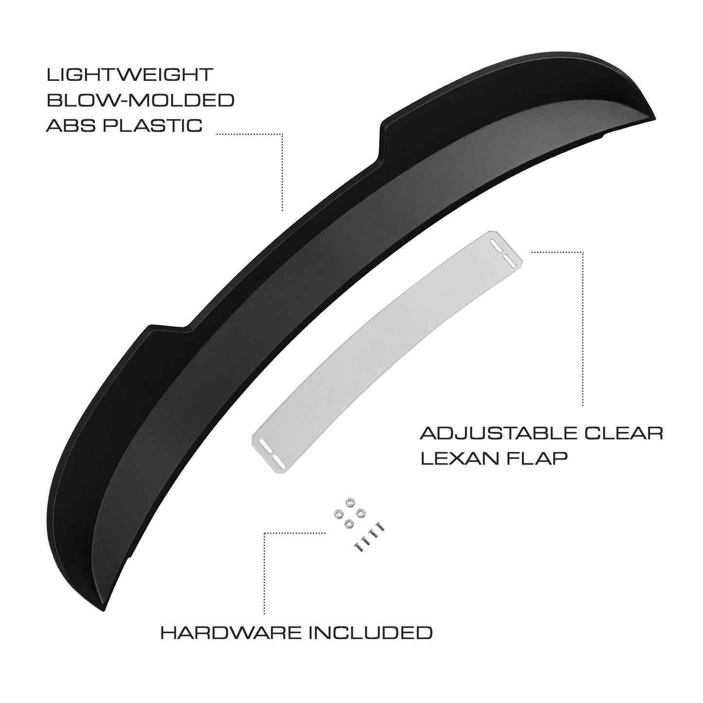 Drake Muscle Cars JR3B-6344210-A Ford Mustang 2015-2022 S550 Rear Spoiler Wicker Bill Style Satin Black