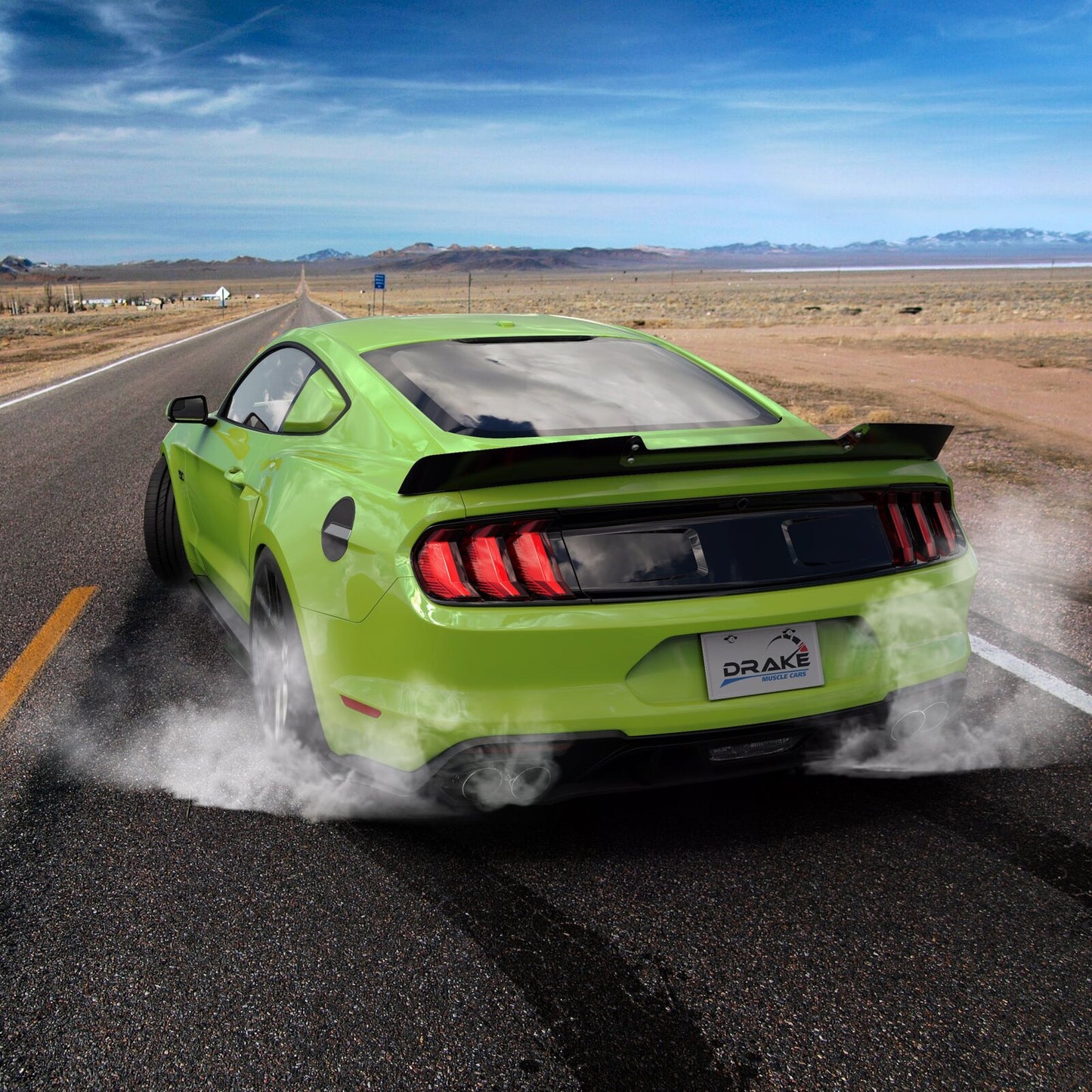 Drake Muscle Cars JR3B-6344210-A Ford Mustang 2015-2022 S550 Rear Spoiler Wicker Bill Style Satin Black