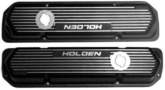 KC KC209B Alloy Valve Covers Black Non Vented suit Holden 253-308 V8 1969-89