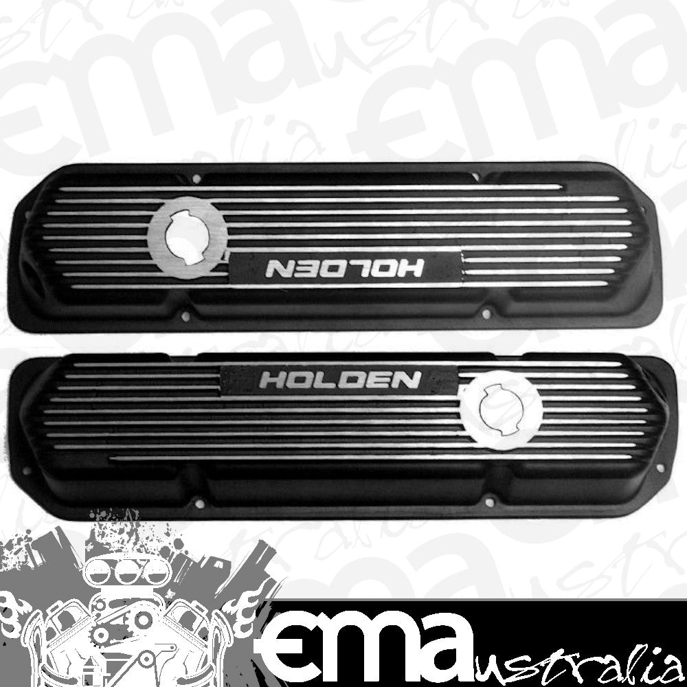 KC KC209B Alloy Valve Covers Black Non Vented suit Holden 253-308 V8 1969-89