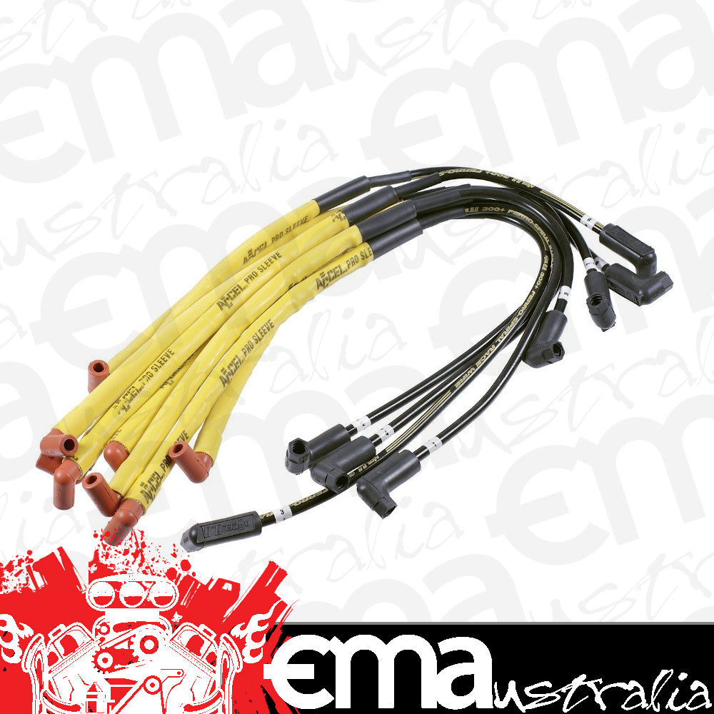ACCEL AC7004 300+ Race 8.8mm HEI Spark Plug Wire Set Chev SB 90›ö Boots Black