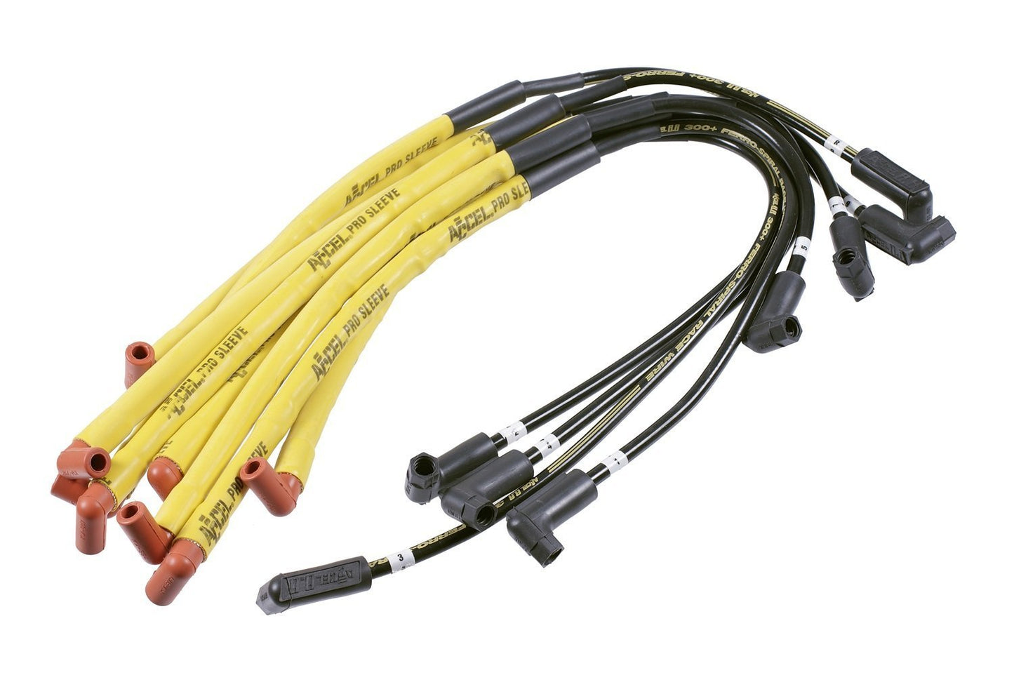 ACCEL AC7004 300+ Race 8.8mm HEI Spark Plug Wire Set Chev SB 90›ö Boots Black