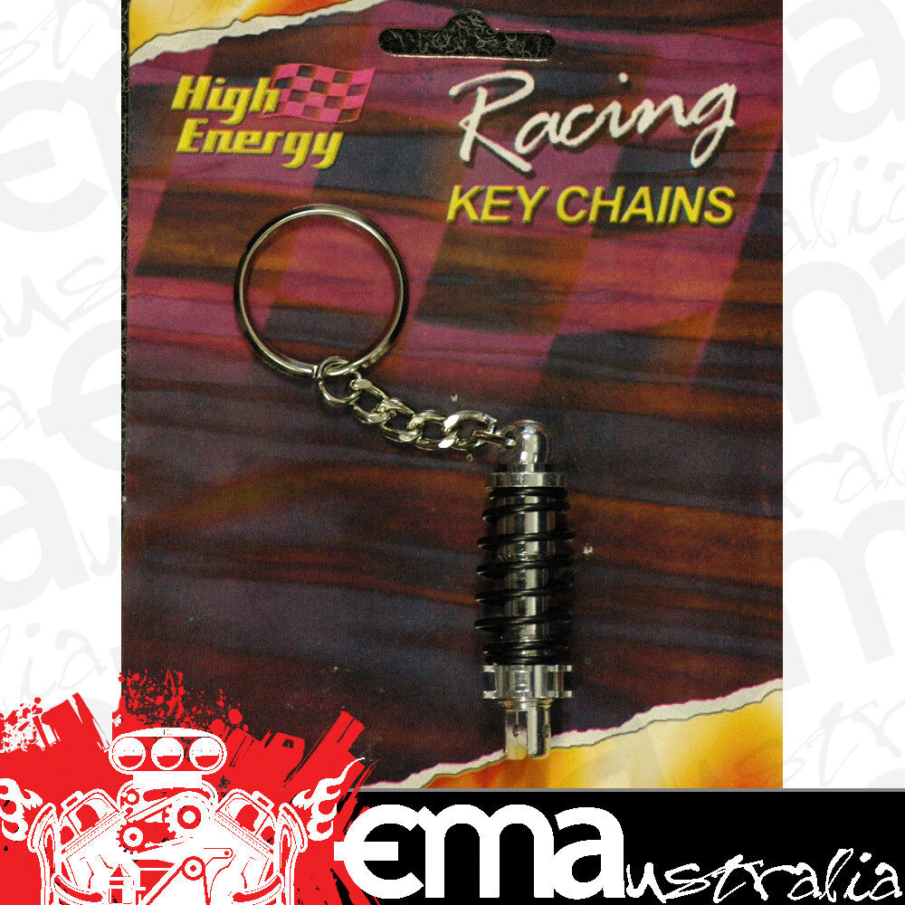 High Energy Racing KR6652BLK Key Ring Aluminium Shock Absorber Silver/Black