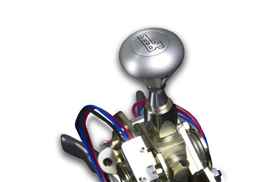 Lokar LK-ES4L60EDMP   4L60E Automatic Electronic Sport Shifter 10" Single Bend Chrome Stick 3/8-24" Brushed Mushroom Knob