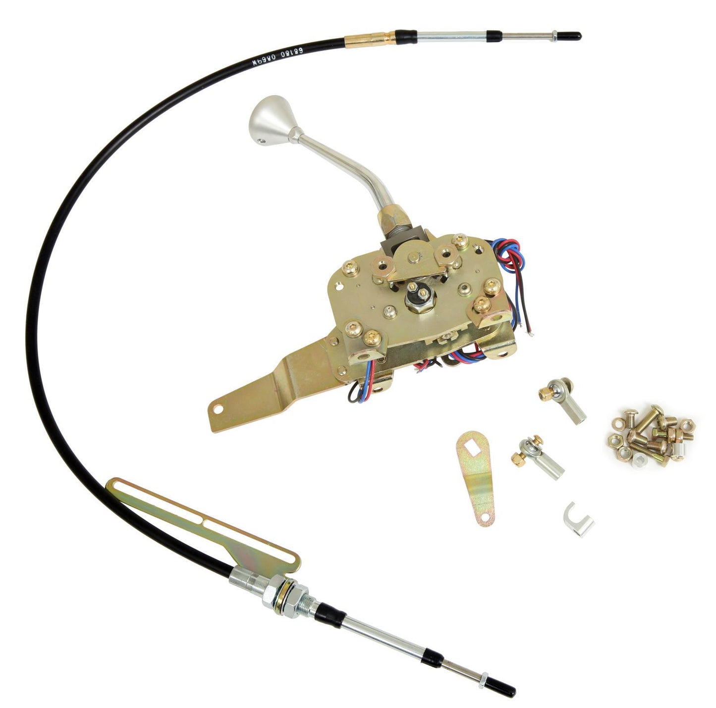 Lokar LK-ES6L80EM   Gm 6L80 Electronic Sport Shifter Automatic 8" Single Bend Chrome Stick Original Brushed Mushroom Knob