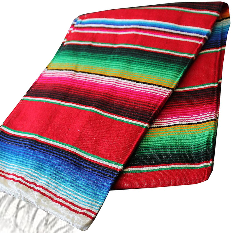 Mexican Sarape Blanket - Red