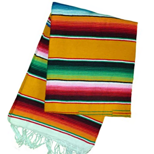 Mexican Sarape Blanket - Yellow